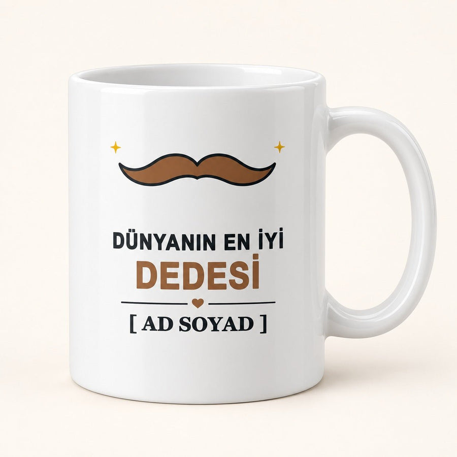 Dünyanın En İyi Dedesi - İsimli Dede Kupası - Hediye Kutusu