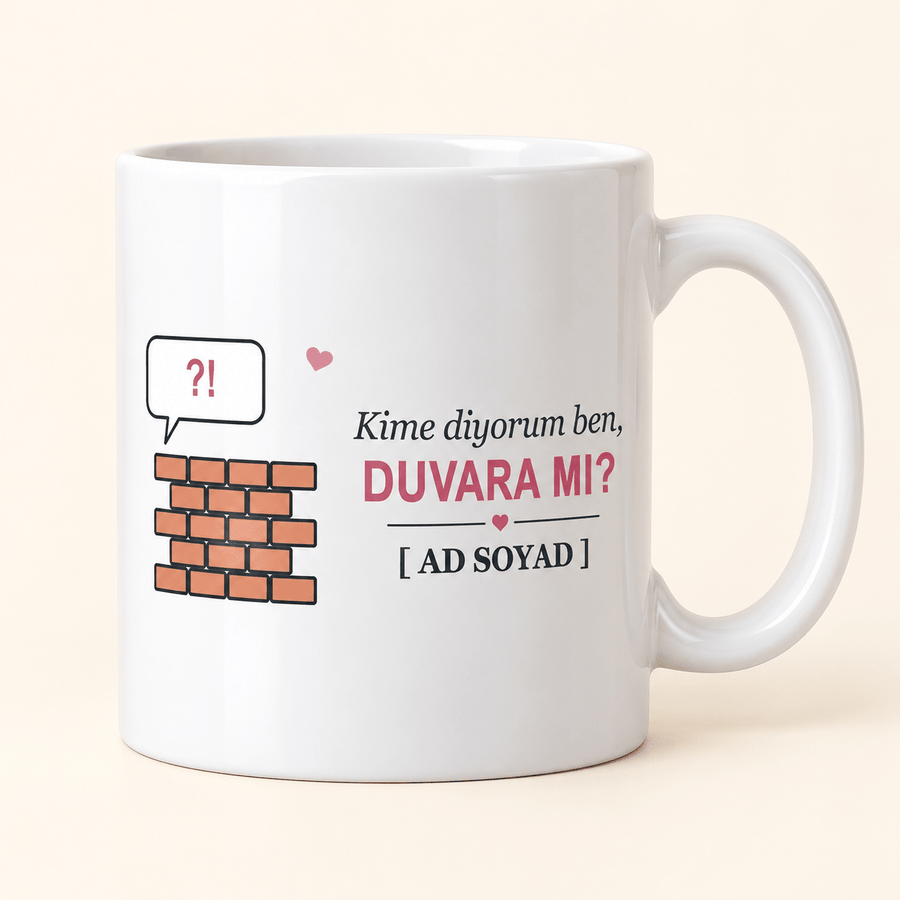 Duvara mı? - İsimli Anne Kupası - Hediye Kutusu