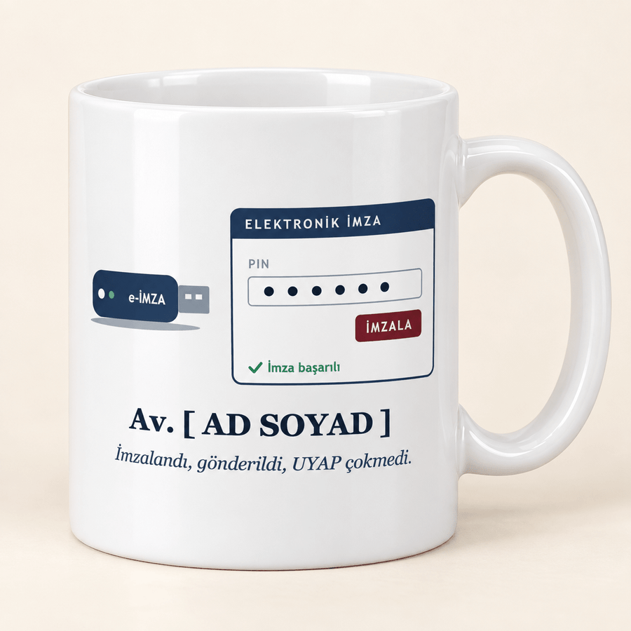 e-İmzalı İsimli Avukat Kupası - Hediye Kutusu