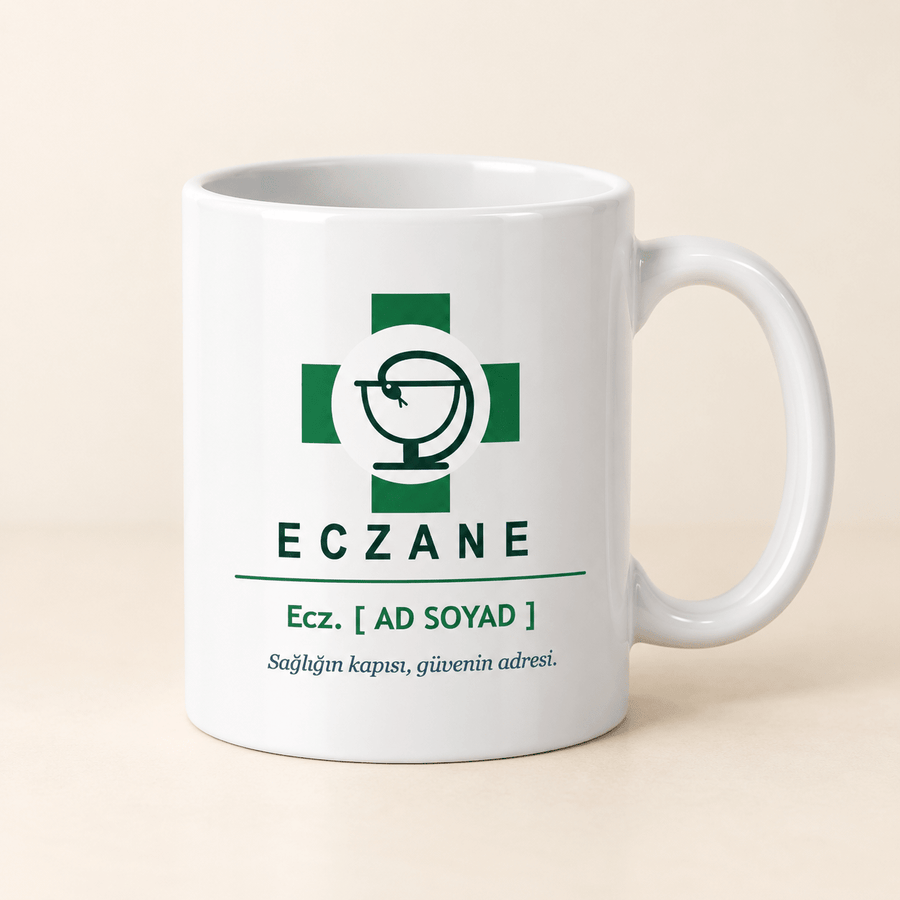 Eczane Amblemli İsimli Eczacı Kupası - Hediye Kutusu