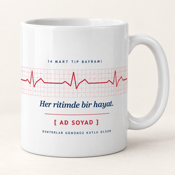 EKG Ritmi İsimli Doktorlar Günü Kupası - Hediye Kutusu