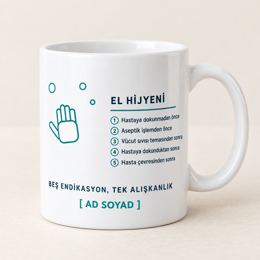 El Hijyeni Endikasyonlu İsimli Hemşire Kupası - Hediye Kutusu