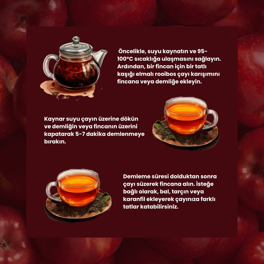 Elmalı Rooibos Çayı 50 Gram - Hediye Kutusu