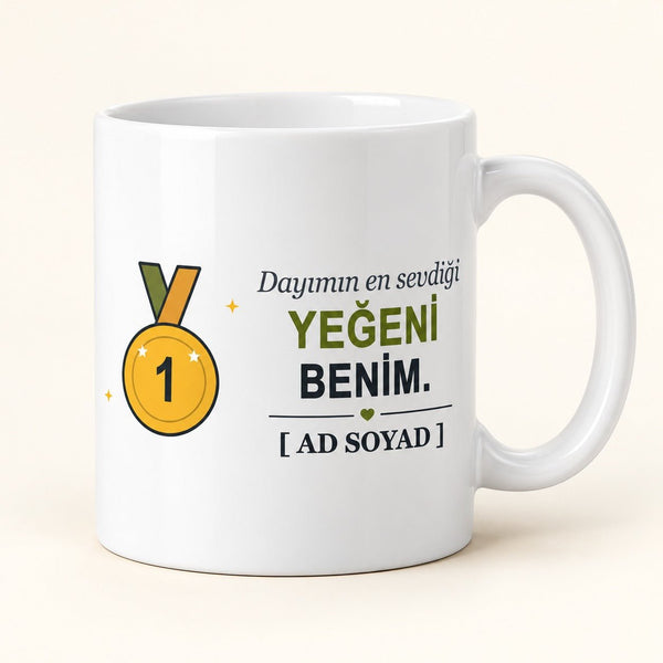 En Sevdiği Yeğen - İsimli Dayı Kupası - Hediye Kutusu