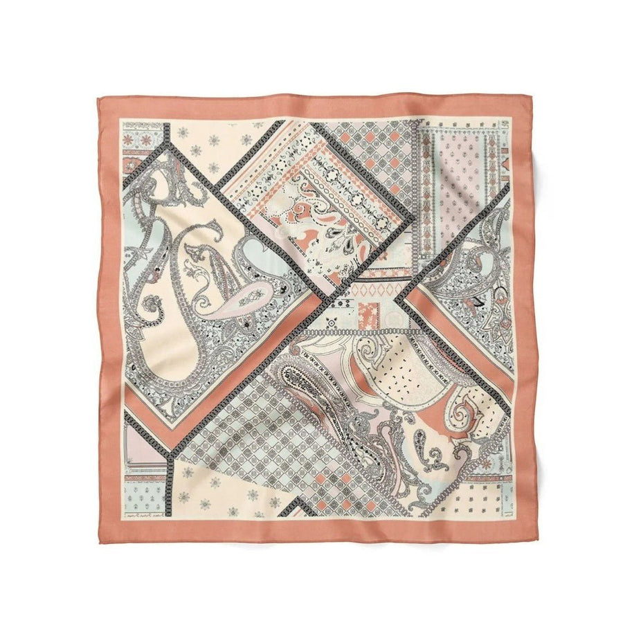 Etro Etnik Desen Motifli Somon Fular Bandana - Hediye Kutusu
