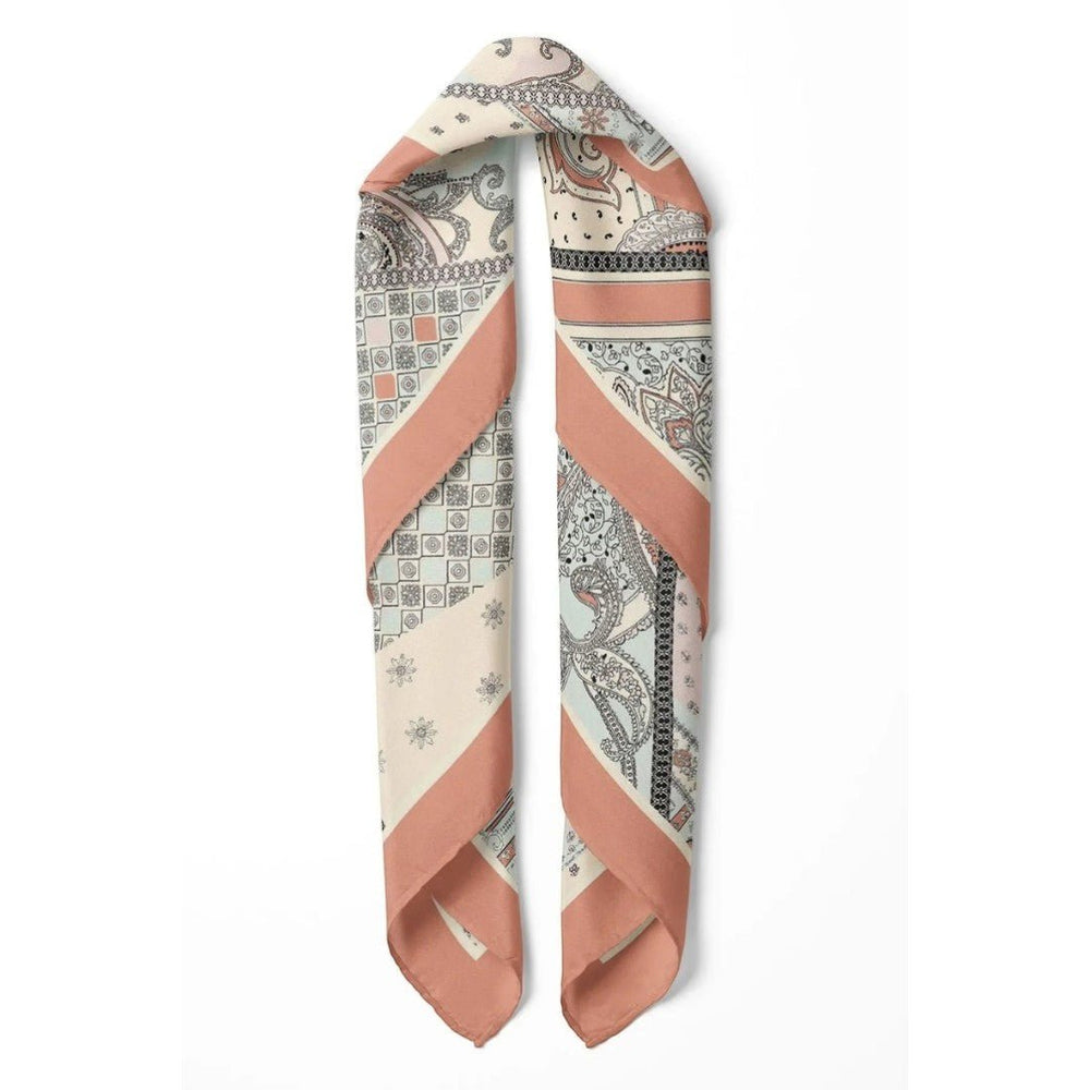 Etro Etnik Desen Motifli Somon Fular Bandana - Hediye Kutusu