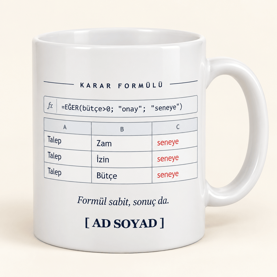 Excel Formüllü Esprili Müdür Kupası - Hediye Kutusu