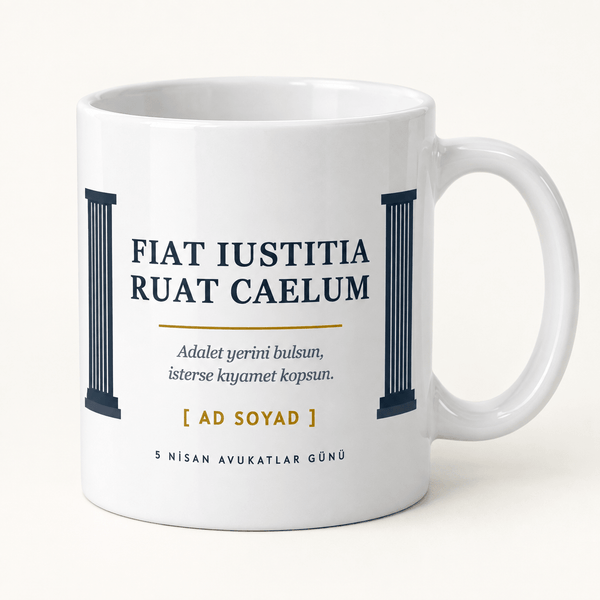 Fiat Iustitia Latin Özdeyiş İsimli Avukat Kupası - Hediye Kutusu