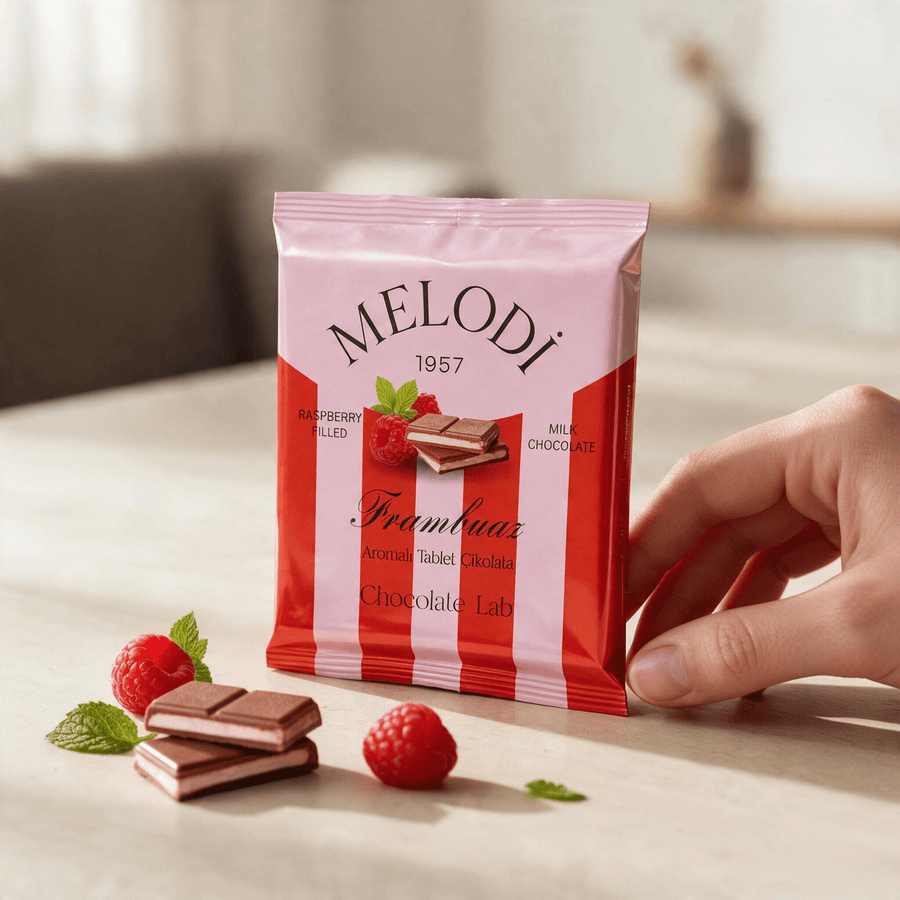 Frambuaz Aromalı Krema Dolgulu Sütlü Tablet 60 g - Hediye Kutusu