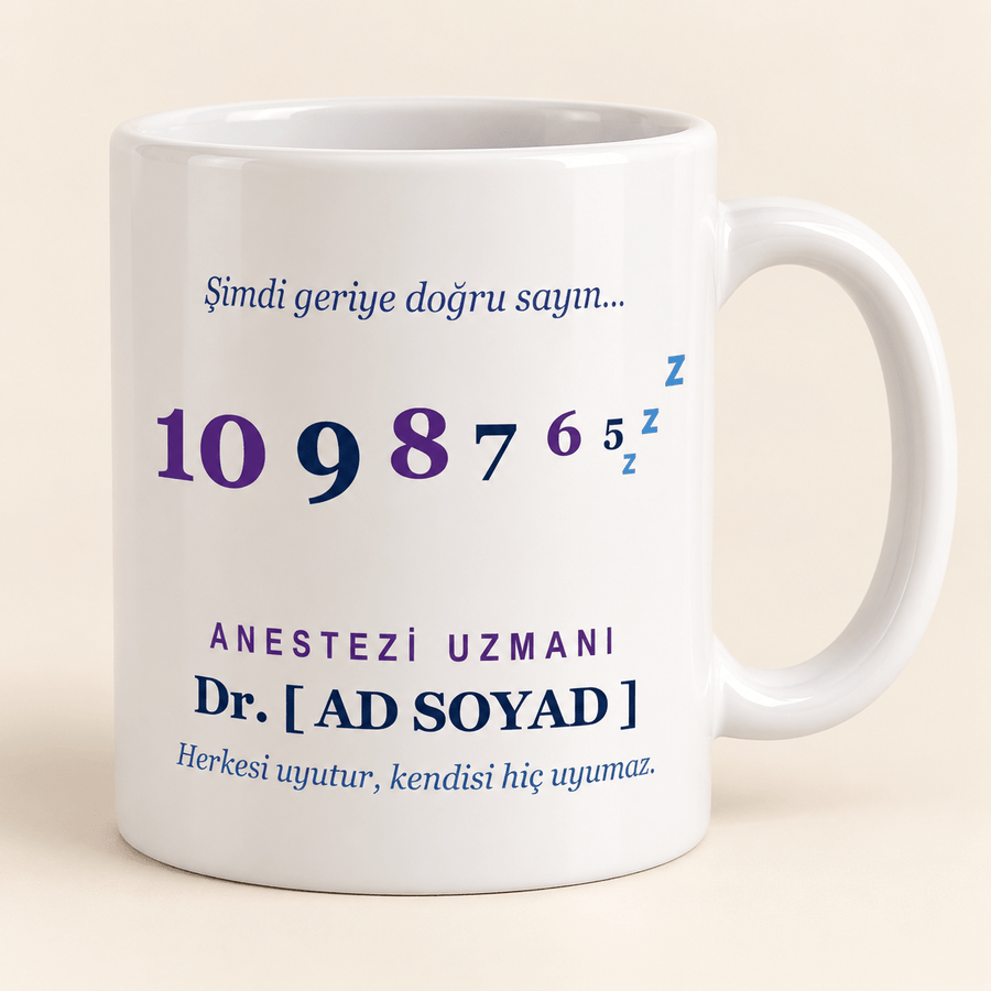 Geriye Sayımlı İsimli Anestezi Uzmanı Kupası - Hediye Kutusu
