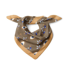 Göz Desenli Haki - Bej Bandana - Hediye Kutusu