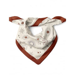 Göz Desenli Kahverengi Bandana - Hediye Kutusu