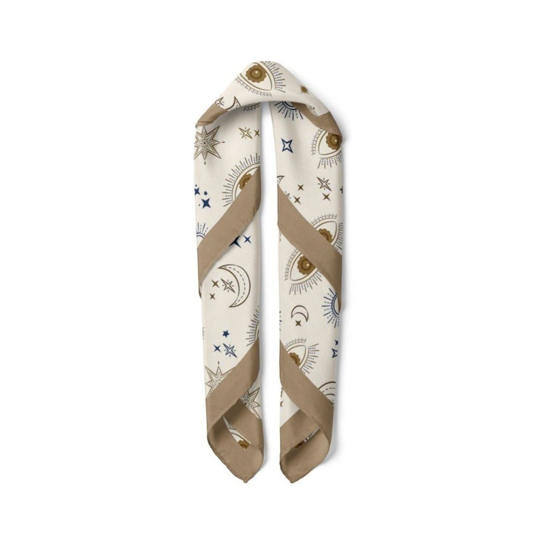 Göz Desenli Krem Bandana - Hediye Kutusu