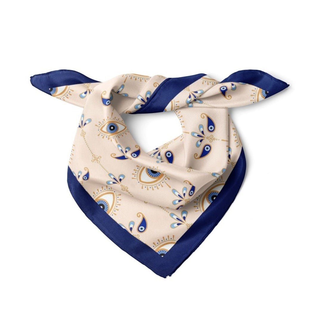 Göz Desenli Lacivert Bandana - Hediye Kutusu