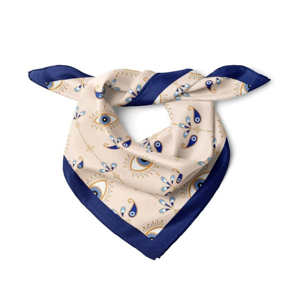 Göz Desenli Lacivert Bandana - Hediye Kutusu