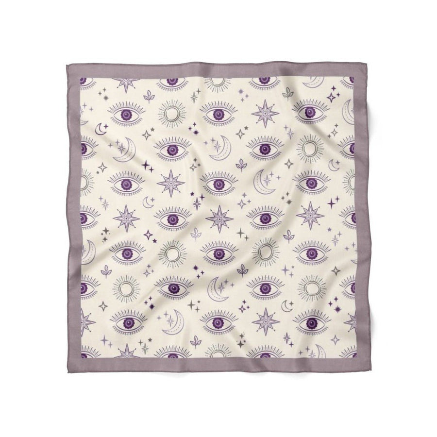 Göz Desenli Lila Bandana - Hediye Kutusu