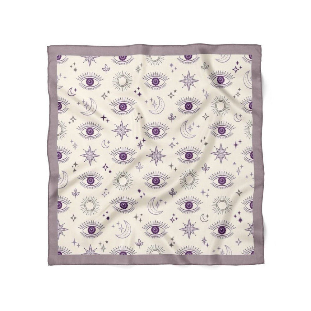 Göz Desenli Lila Bandana - Hediye Kutusu