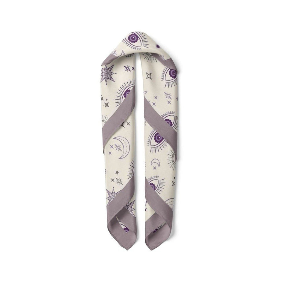 Göz Desenli Lila Bandana - Hediye Kutusu