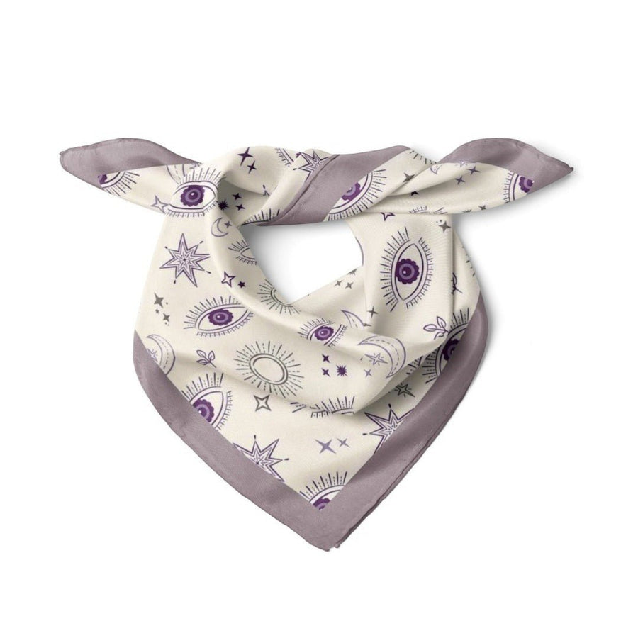Göz Desenli Lila Bandana - Hediye Kutusu