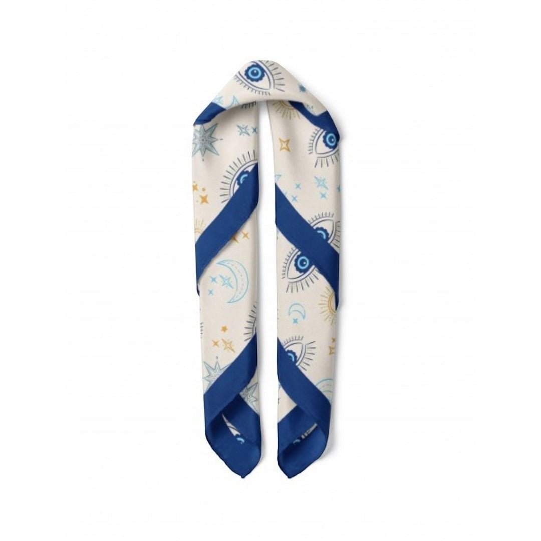 Göz Desenli Mavi Bandana - Hediye Kutusu
