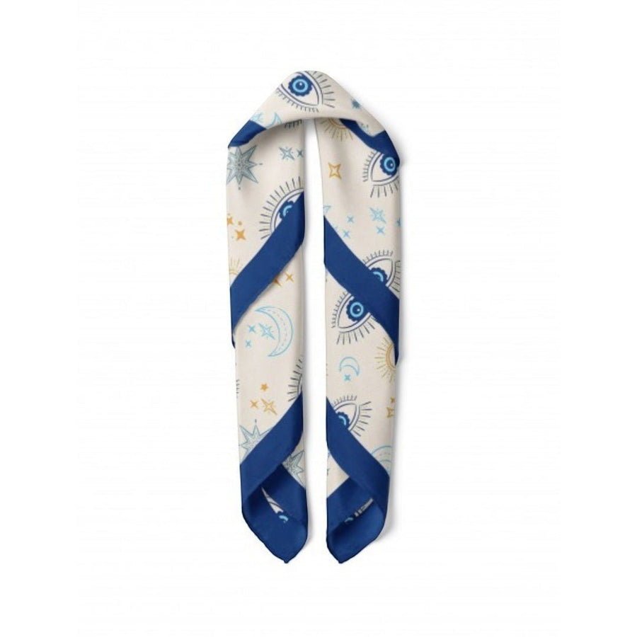Göz Desenli Mavi Bandana - Hediye Kutusu