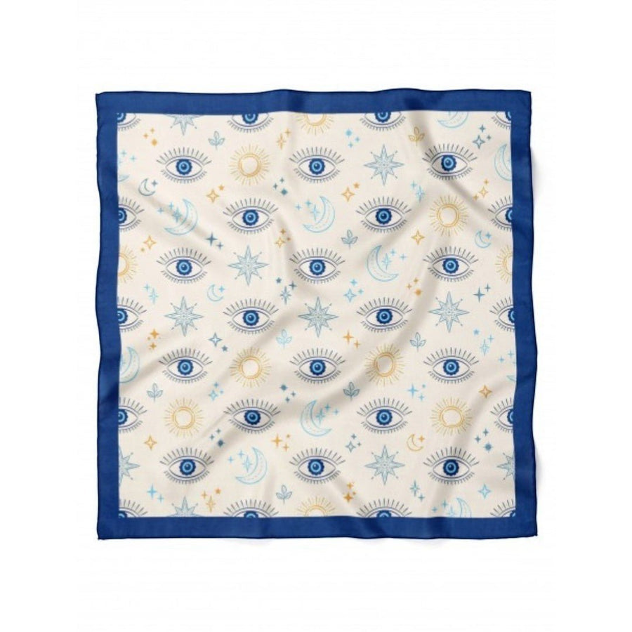 Göz Desenli Mavi Bandana - Hediye Kutusu