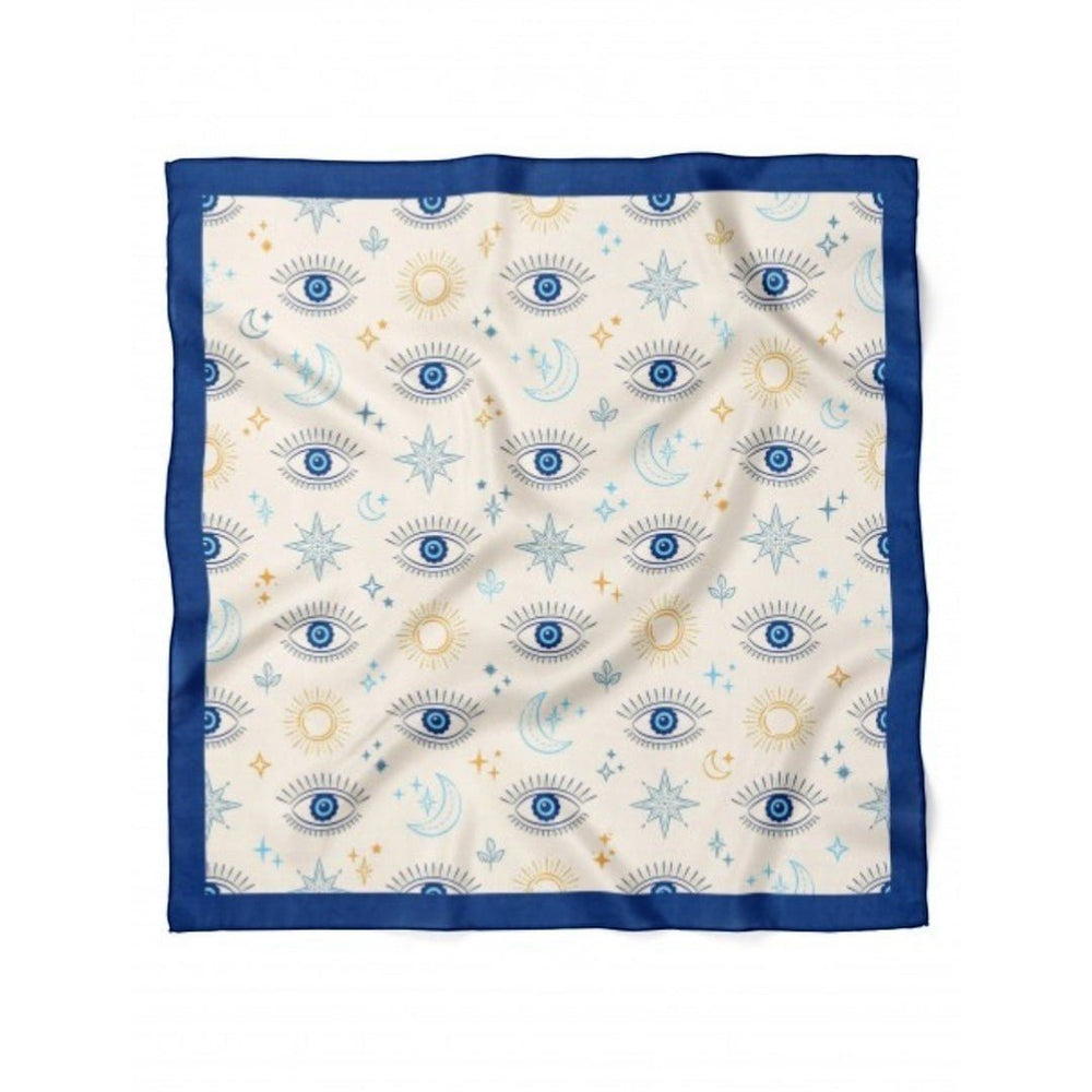 Göz Desenli Mavi Bandana - Hediye Kutusu