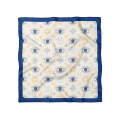 Göz Desenli Mavi Bandana - Hediye Kutusu