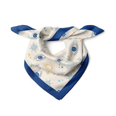 Göz Desenli Mavi Bandana - Hediye Kutusu