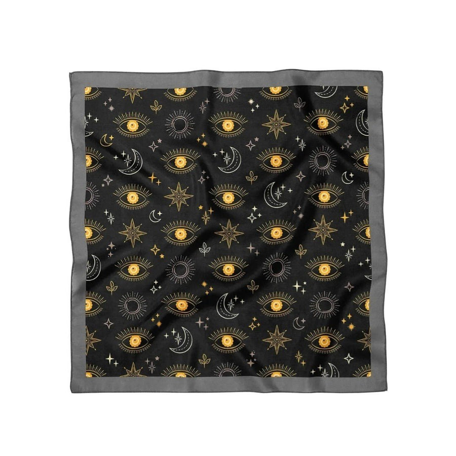 Göz Desenli Siyah Bandana - Hediye Kutusu