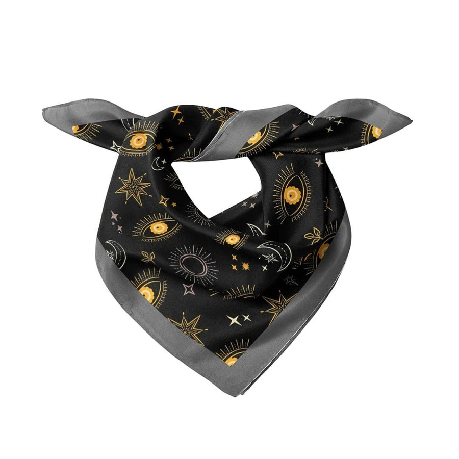 Göz Desenli Siyah Bandana - Hediye Kutusu