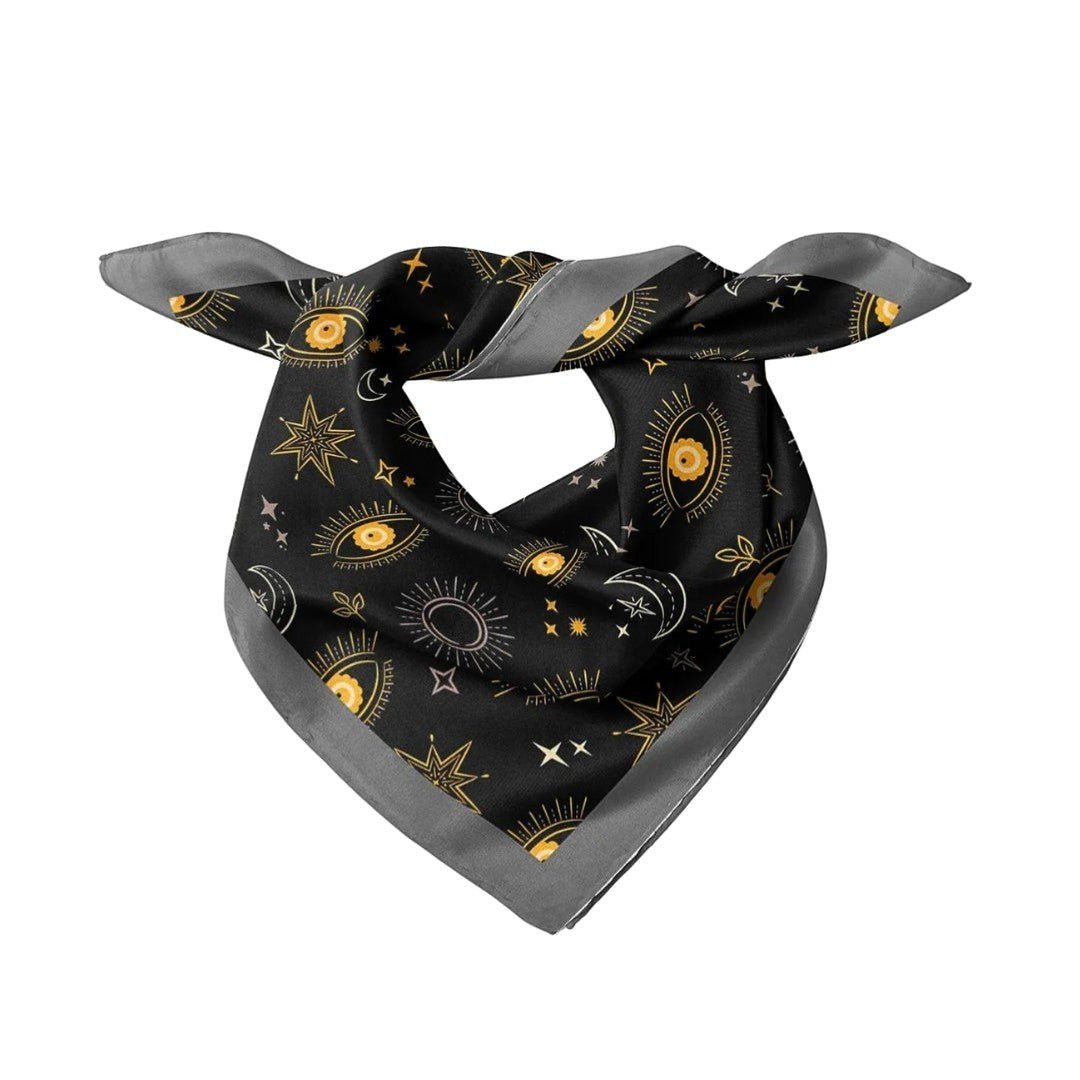 Göz Desenli Siyah Bandana - Hediye Kutusu