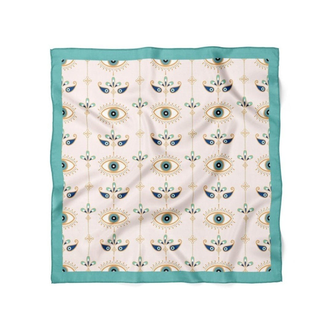 Göz Desenli Turkuaz Bandana - Hediye Kutusu