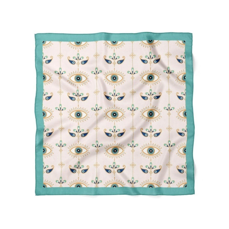Göz Desenli Turkuaz Bandana - Hediye Kutusu