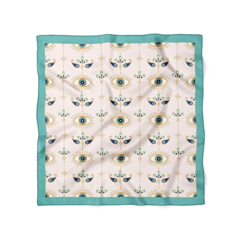 Göz Desenli Turkuaz Bandana - Hediye Kutusu