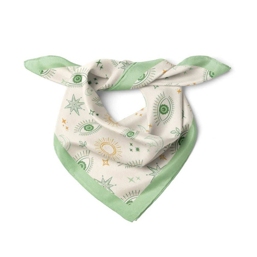 Göz Desenli Yeşil Bandana - Hediye Kutusu