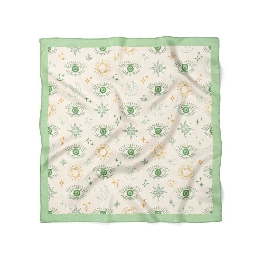Göz Desenli Yeşil Bandana - Hediye Kutusu