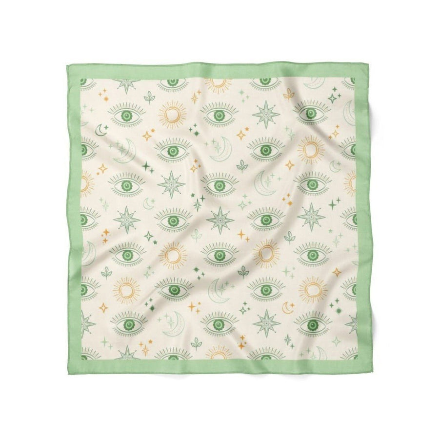 Göz Desenli Yeşil Bandana - Hediye Kutusu
