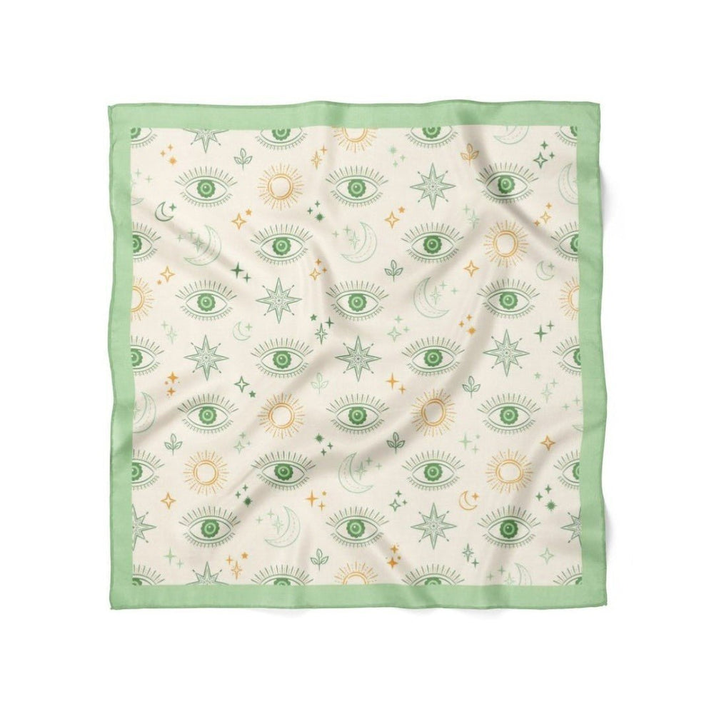 Göz Desenli Yeşil Bandana - Hediye Kutusu