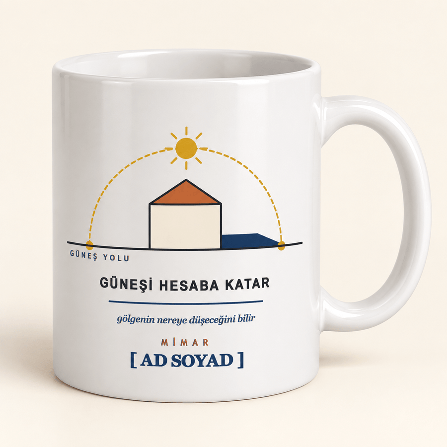 Güneş Yolu Diyagramlı İsimli Mimar Kupası - Hediye Kutusu