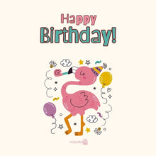 Happy Birthday Flamingo Doğum Günü Kartı