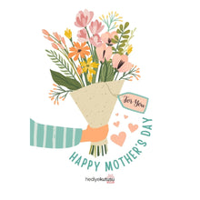 Happy Mother's Day Çiçek Buketi Tebrik Kartı
