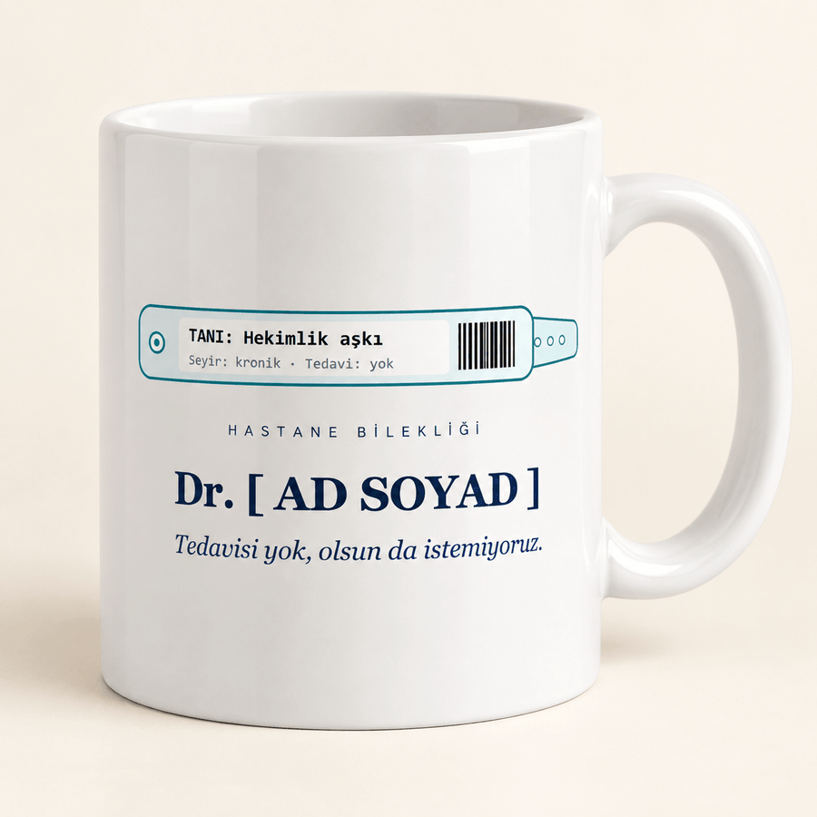 Hasta Bileklikli İsimli Doktor Kupası - Hediye Kutusu