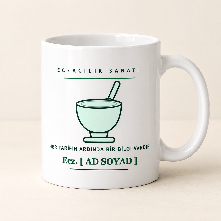 Havan ve Tokmaklı İsimli Eczacı Kupası - Hediye Kutusu