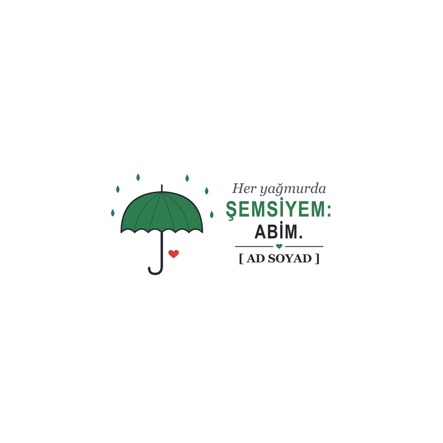 Her Yağmurda Şemsiyem - İsimli Abi Kupası - Hediye Kutusu