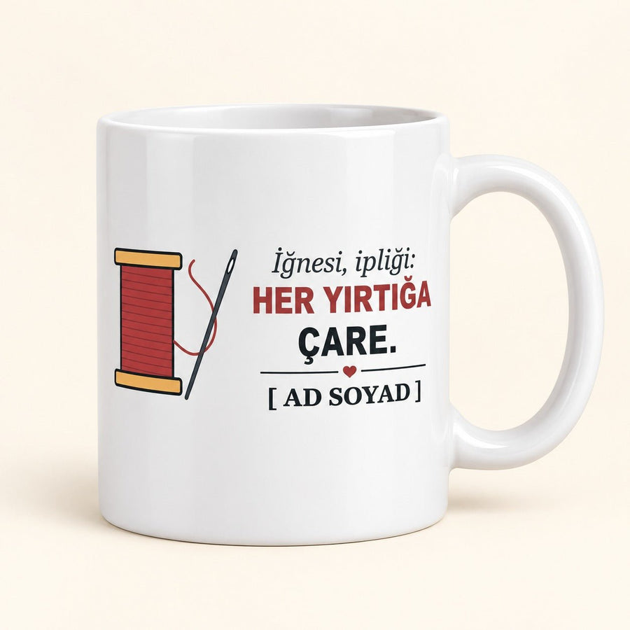 Her Yırtığa Çare - İsimli Babaanne Kupası - Hediye Kutusu