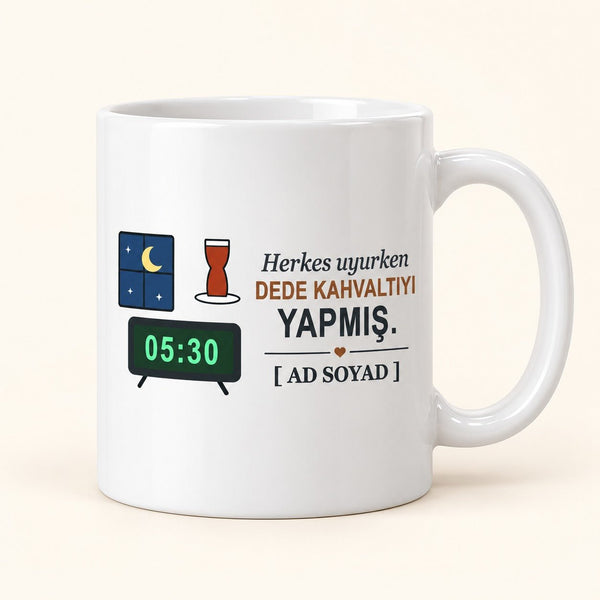 Herkes Uyurken - İsimli Dede Kupası - Hediye Kutusu