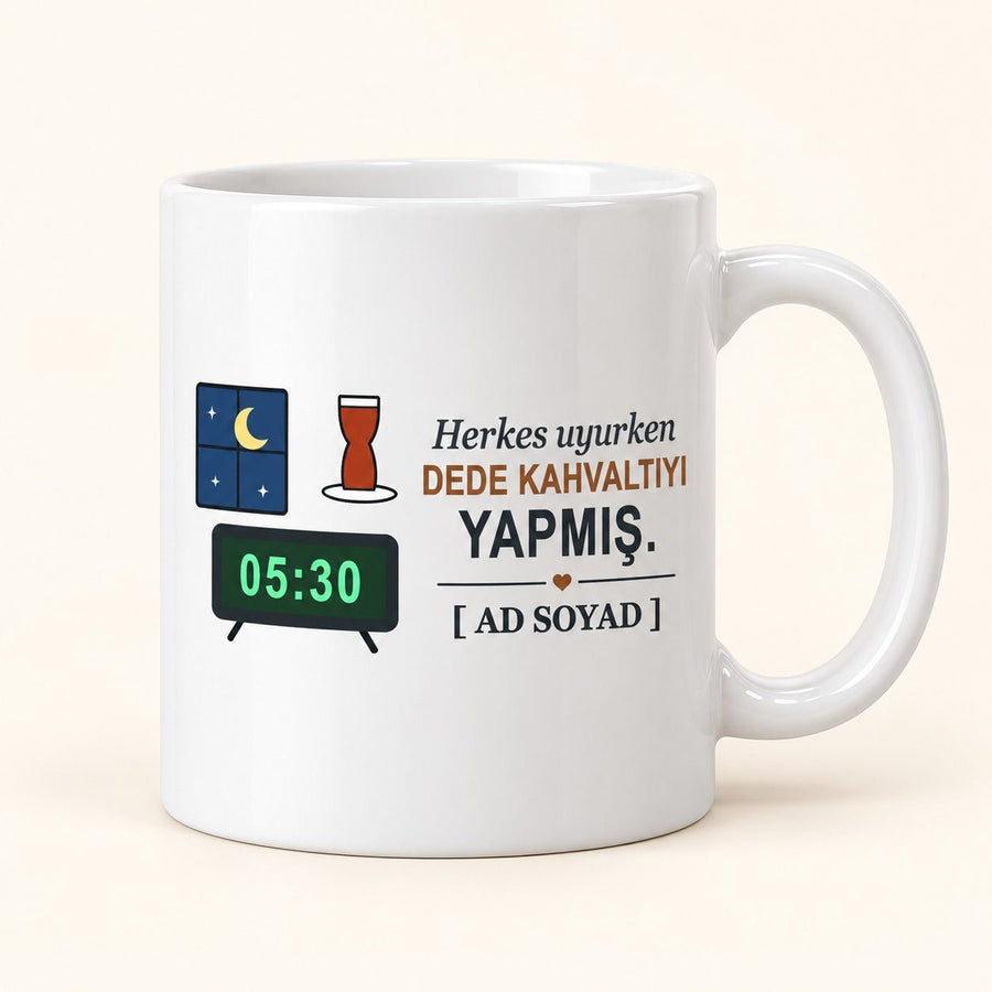 Herkes Uyurken - İsimli Dede Kupası - Hediye Kutusu