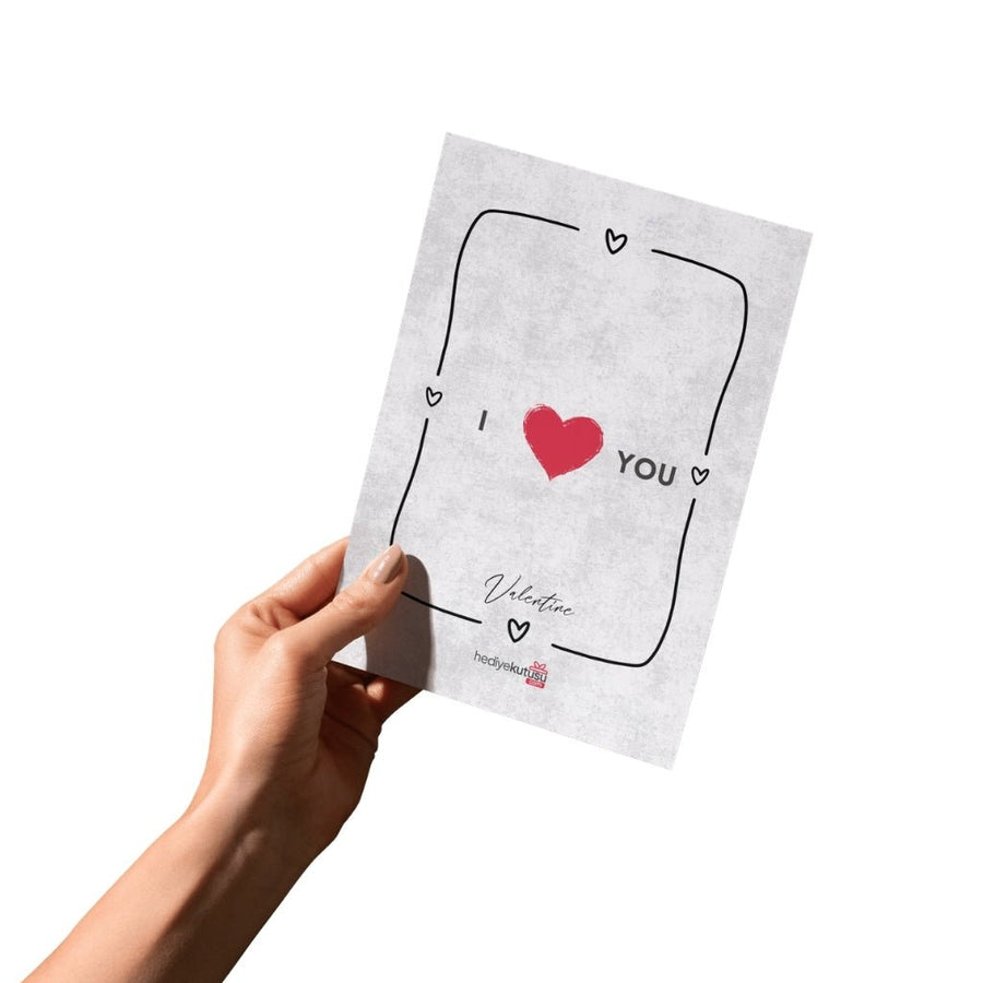 I Love You Sevgililer Günü Tebrik Kartı - Hediye Kutusu