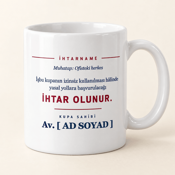 İhtarnameli İsimli Avukat Kupası - Hediye Kutusu
